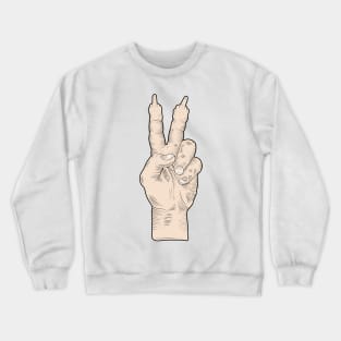 Peace Sign Finger Crewneck Sweatshirt